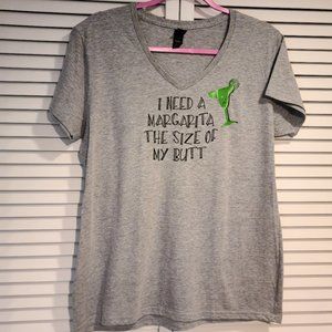 Need a Margarita Funny Shirt, Grey, Cotton Blend, Women's Large